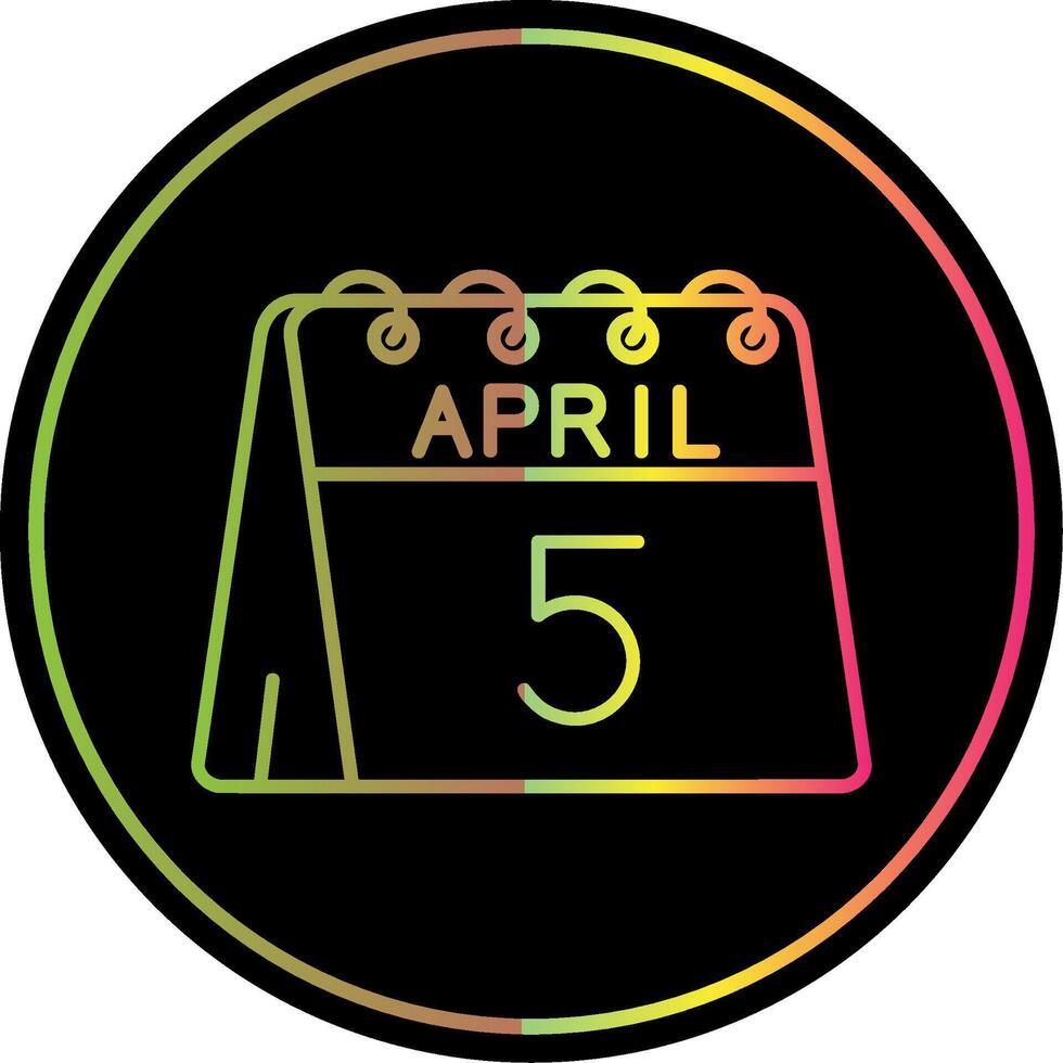 5:e av april linje lutning på grund av Färg ikon vektor