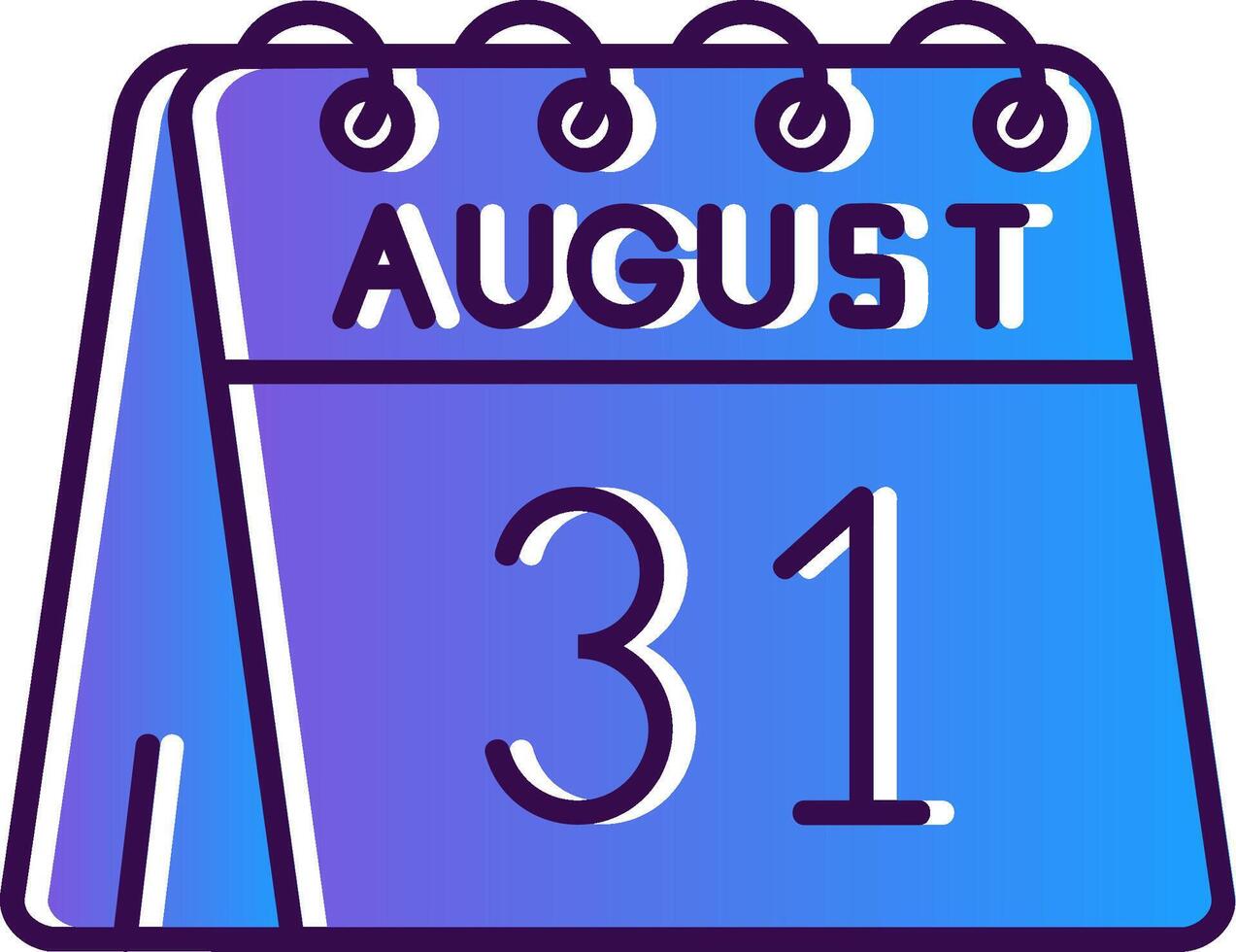 31: a av augusti lutning fylld ikon vektor