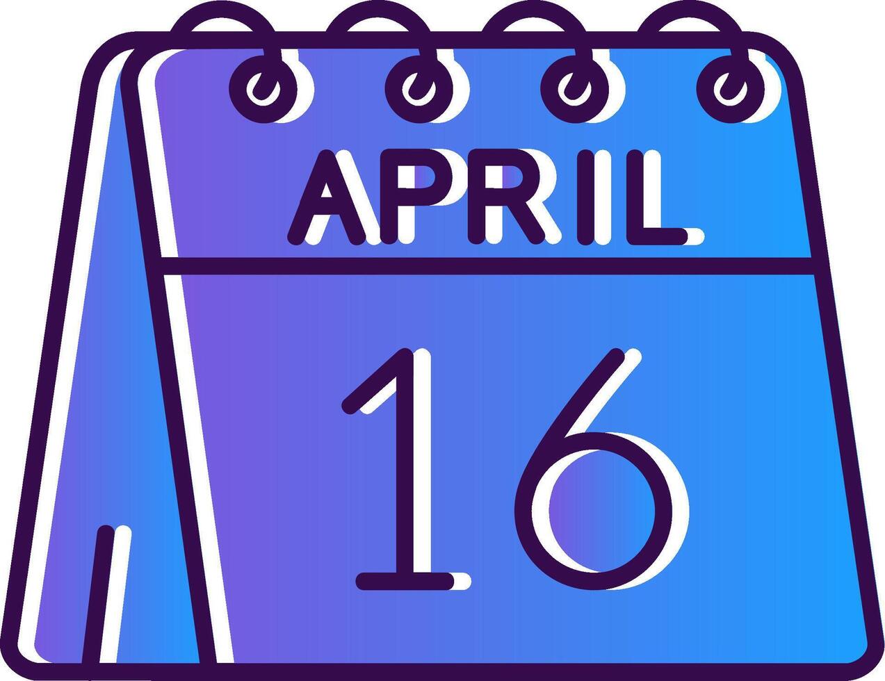 16: e av april lutning fylld ikon vektor