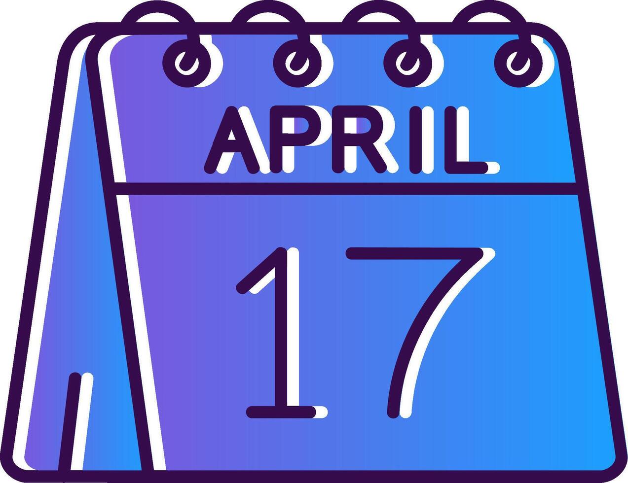 17:e av april lutning fylld ikon vektor