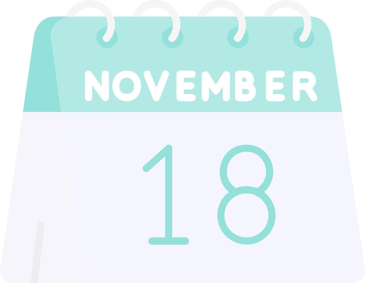 18: e av november platt ljus ikon vektor