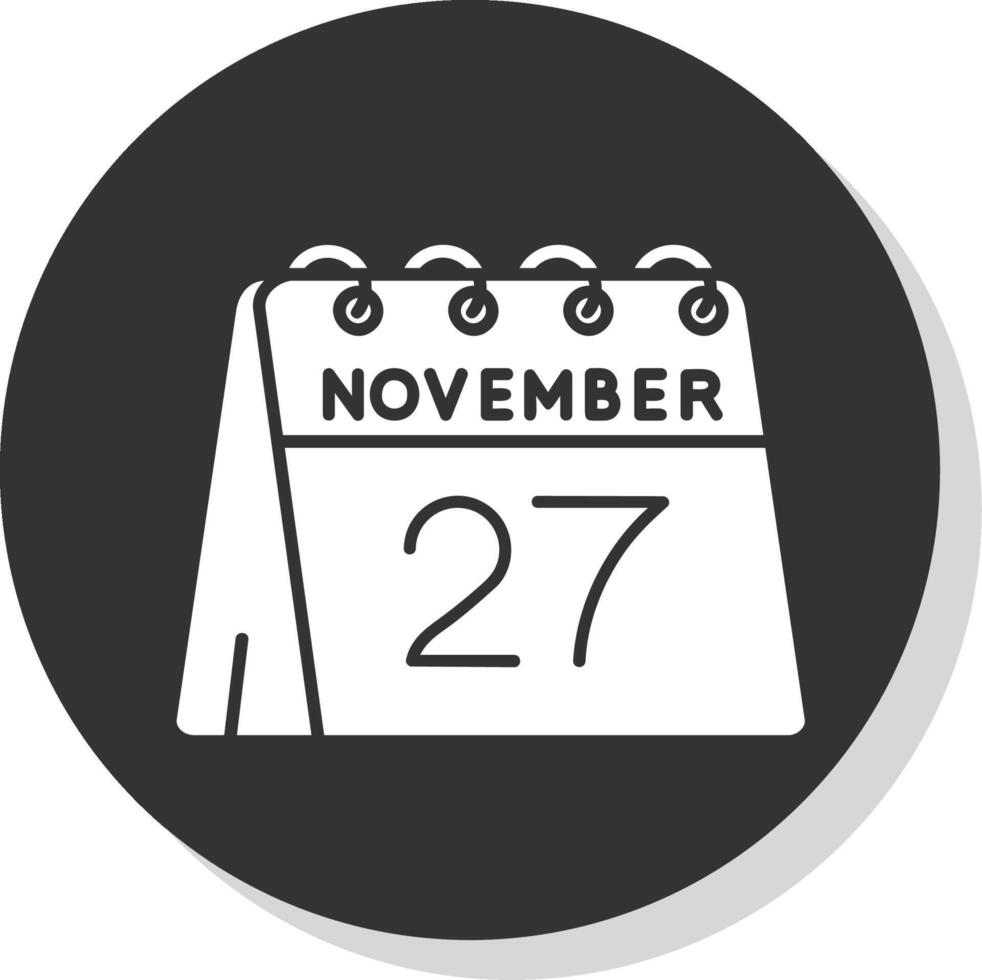 27 .. von November Glyphe grau Kreis Symbol vektor