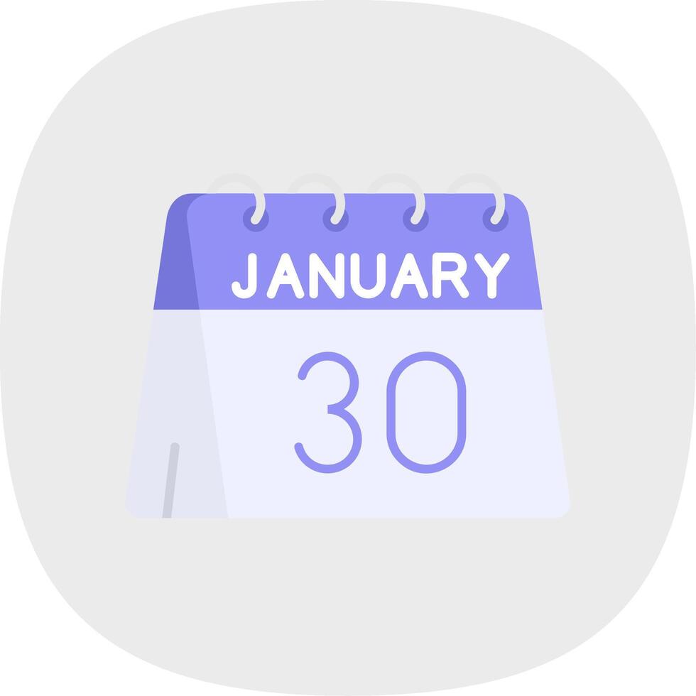 30:e av januari platt kurva ikon vektor