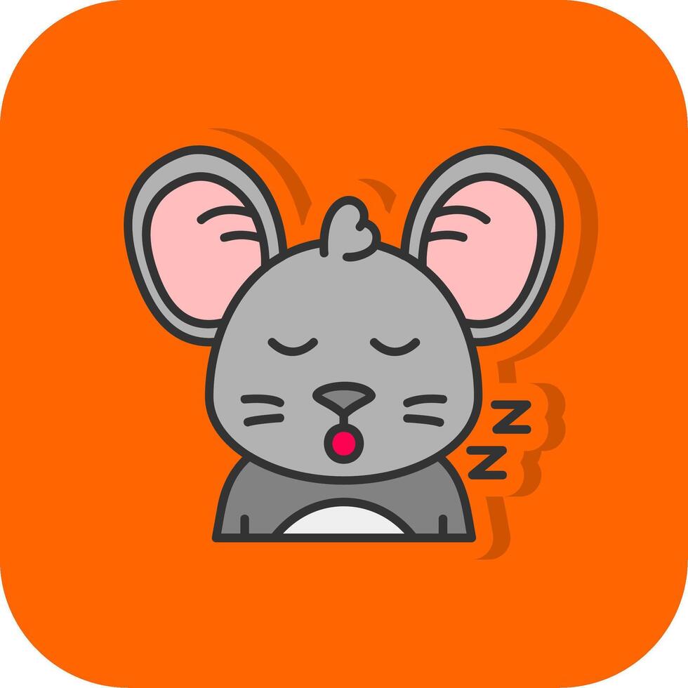 Schlaf gefüllt Orange Hintergrund Symbol vektor