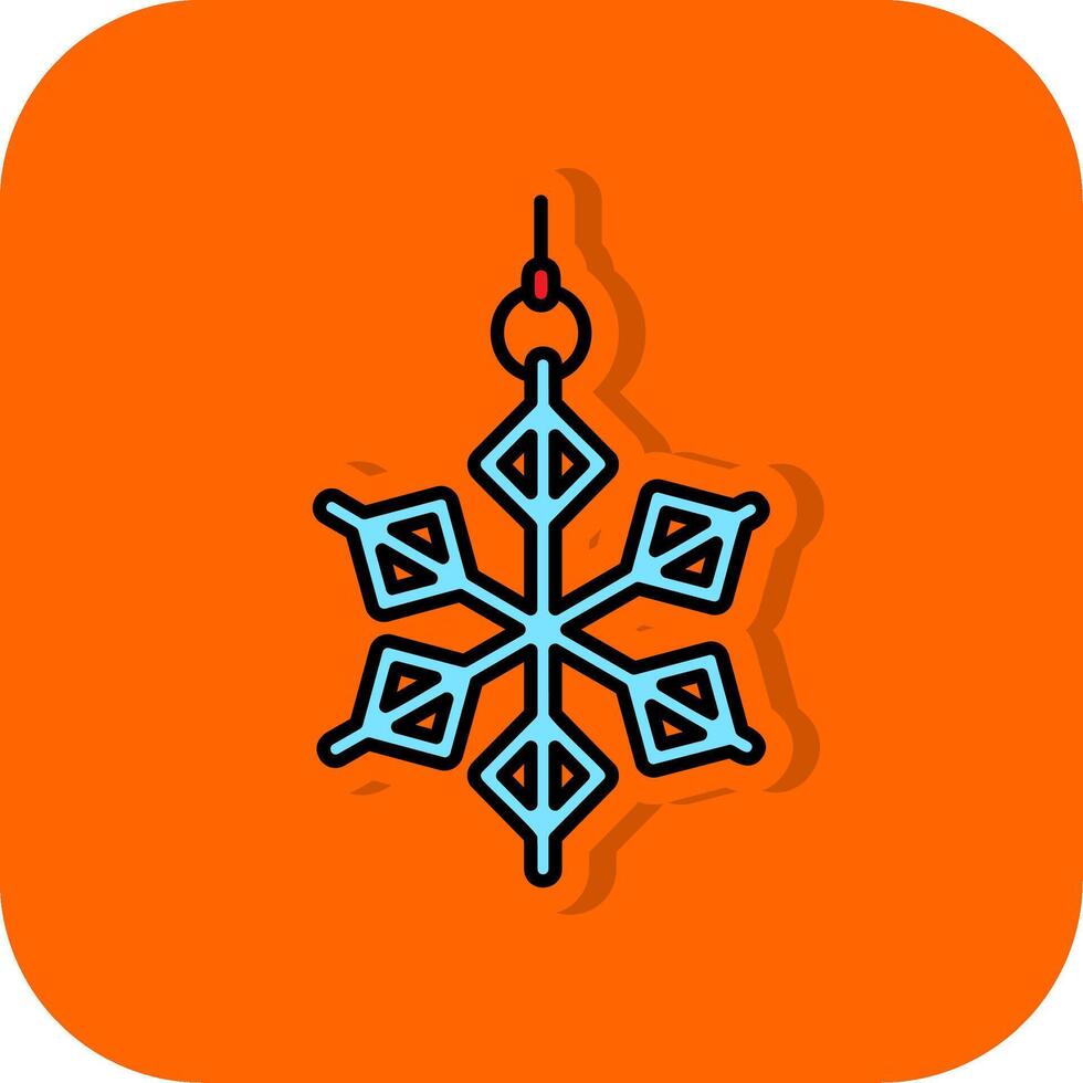 Schneeflocke gefüllt Orange Hintergrund Symbol vektor