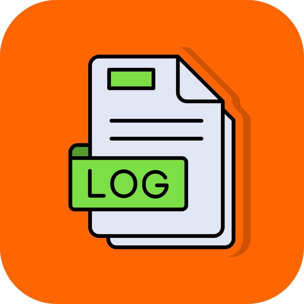 Log gefüllt Orange Hintergrund Symbol vektor