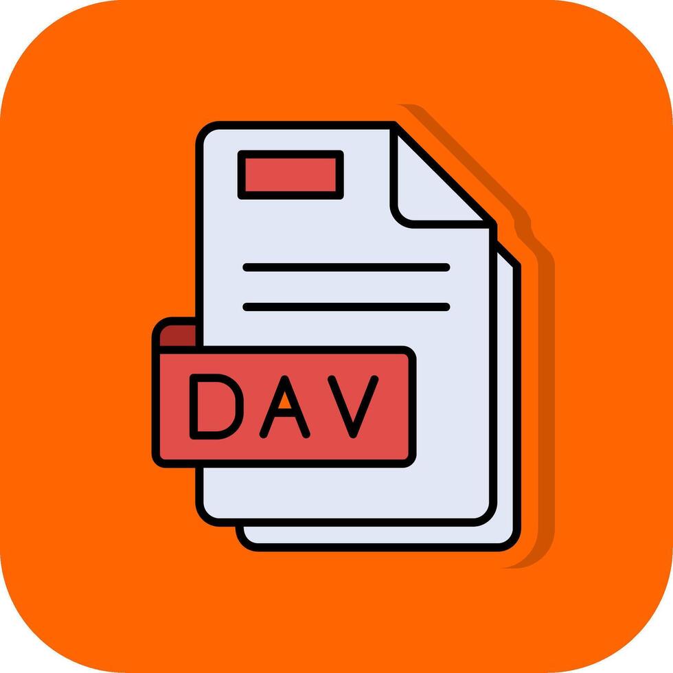 dav gefüllt Orange Hintergrund Symbol vektor