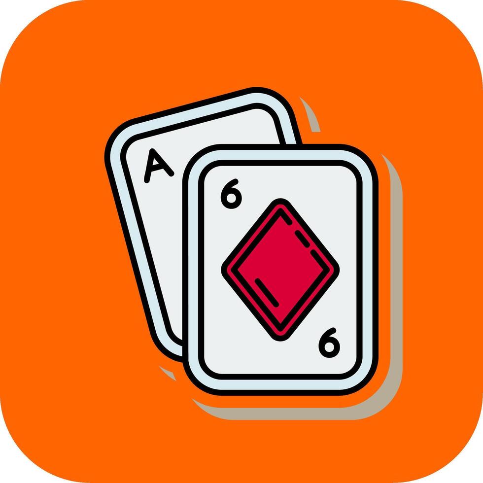 poker fylld orange bakgrund ikon vektor