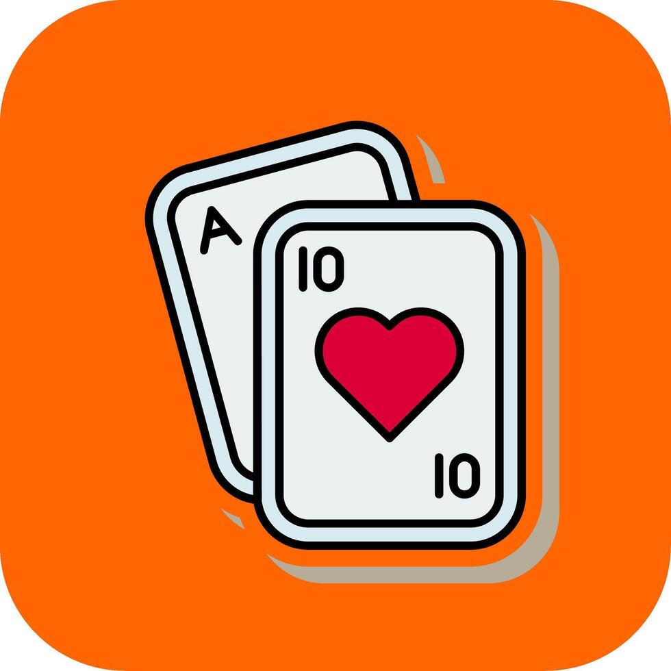 Poker gefüllt Orange Hintergrund Symbol vektor