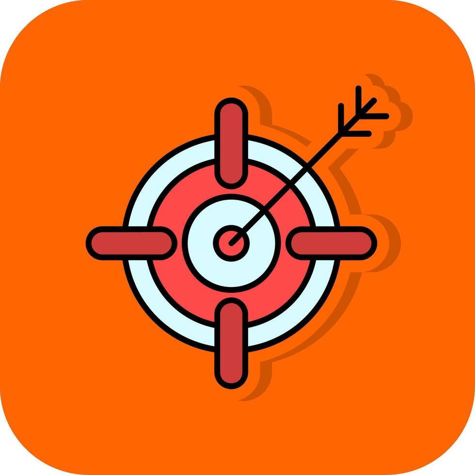 mål fylld orange bakgrund ikon vektor
