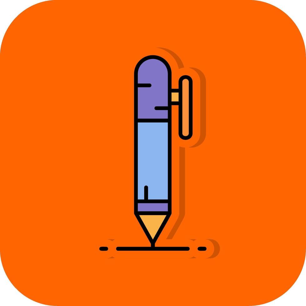 penna fylld orange bakgrund ikon vektor