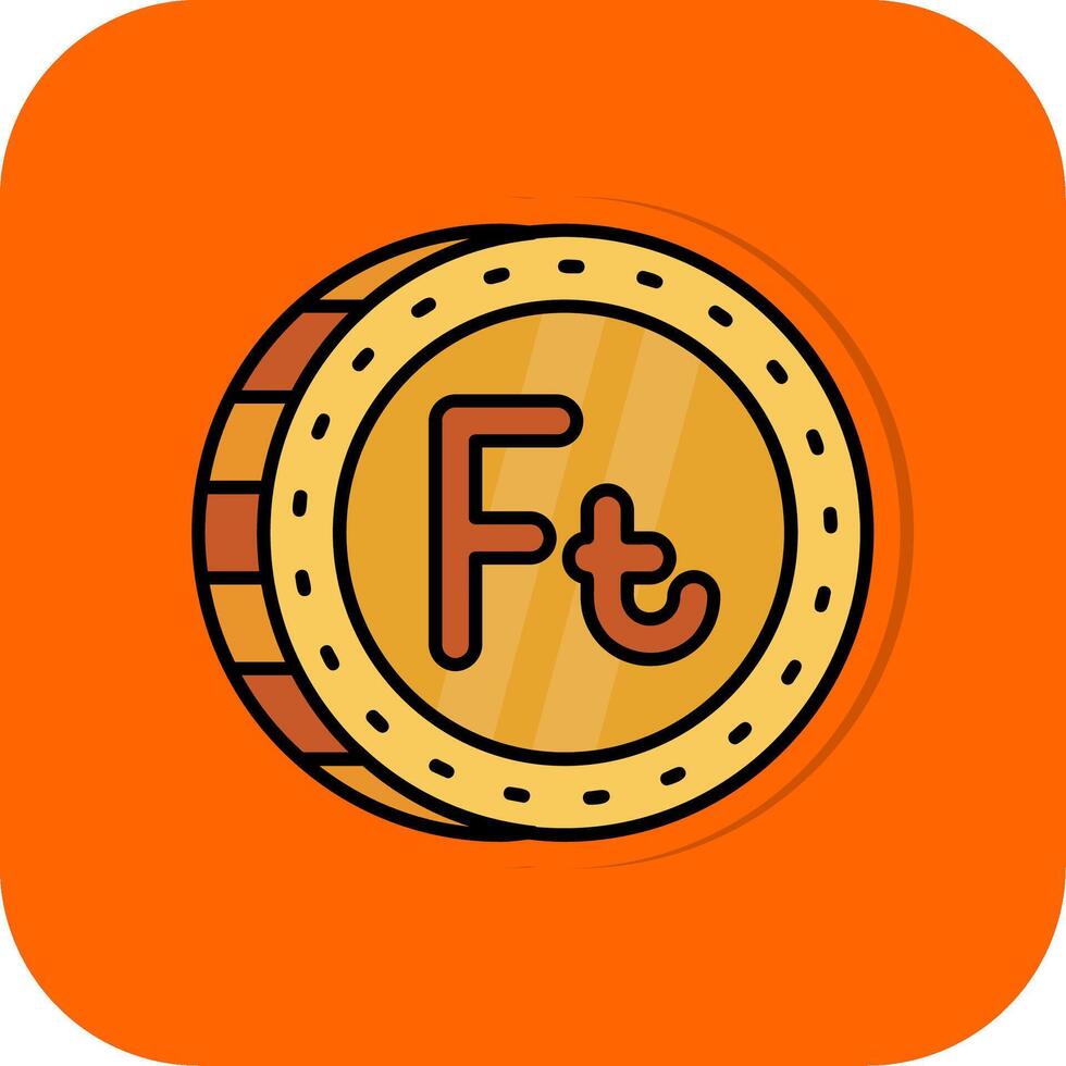 Forint gefüllt Orange Hintergrund Symbol vektor