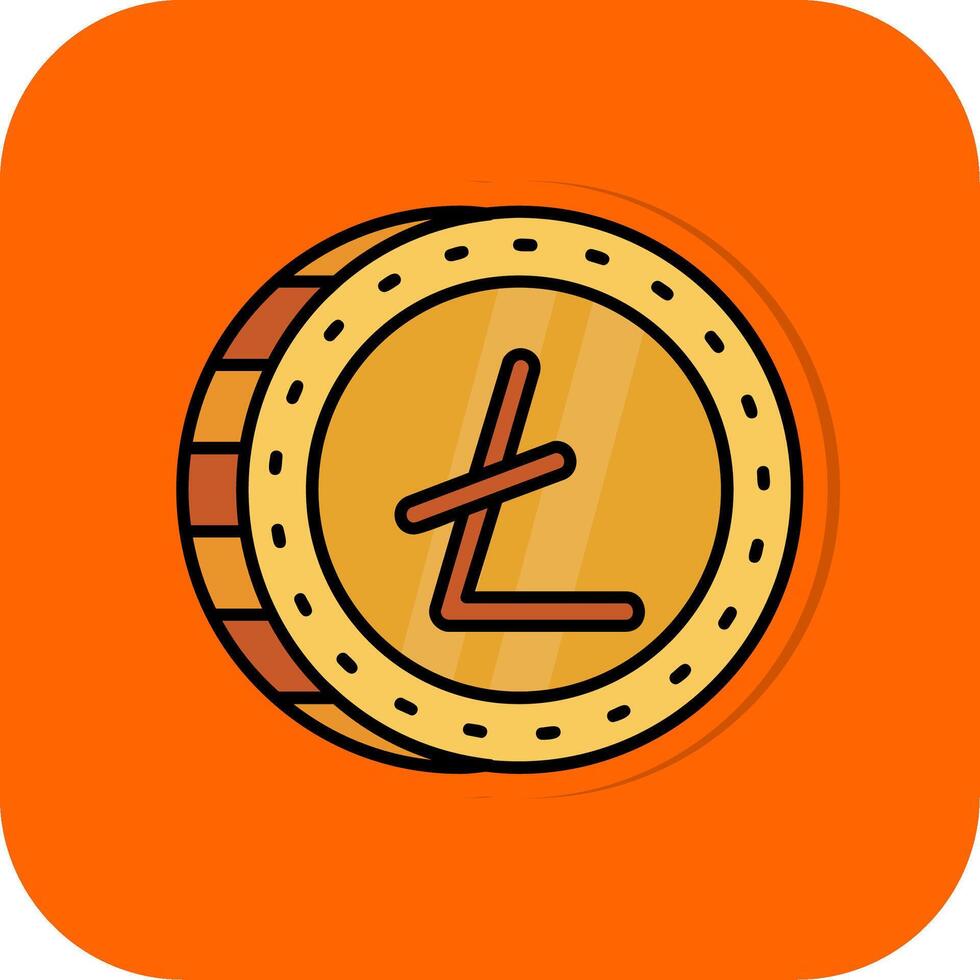 Litecoin gefüllt Orange Hintergrund Symbol vektor