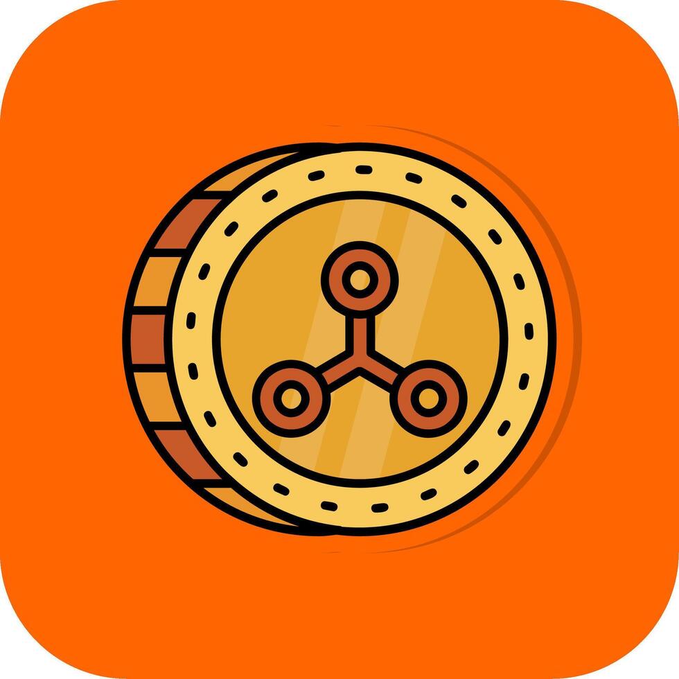 rippie fylld orange bakgrund ikon vektor