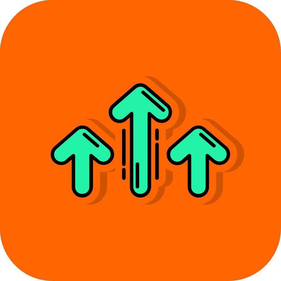 öka fylld orange bakgrund ikon vektor