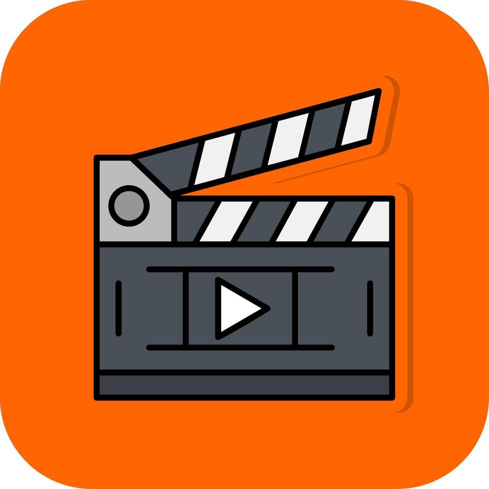 Film gefüllt Orange Hintergrund Symbol vektor