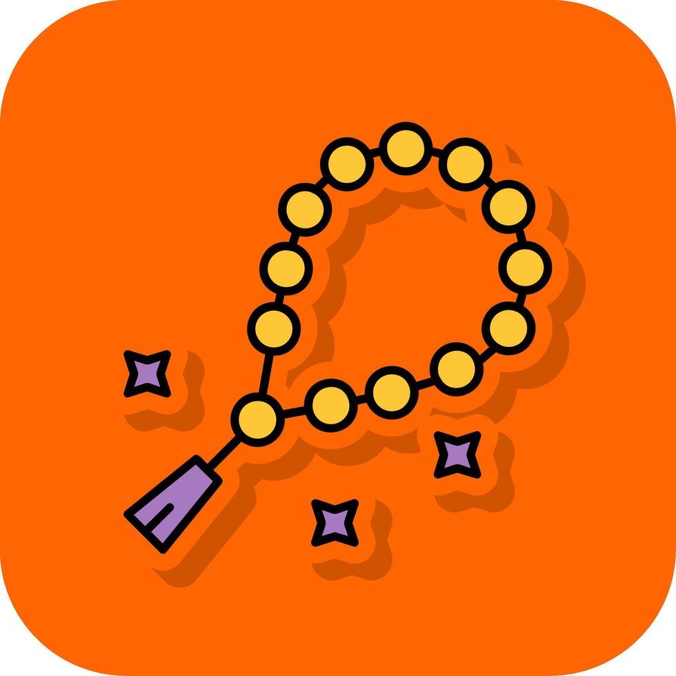 Perlen gefüllt Orange Hintergrund Symbol vektor