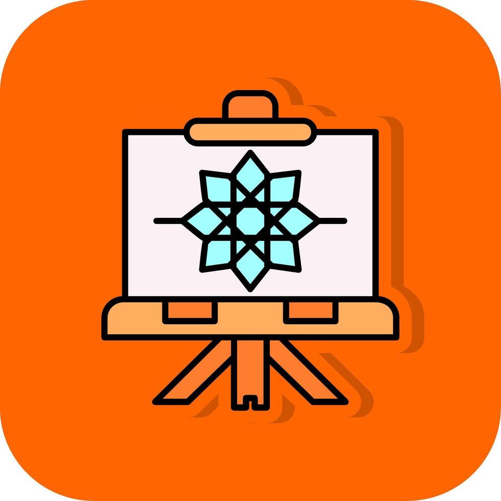 abstrakt gefüllt Orange Hintergrund Symbol vektor