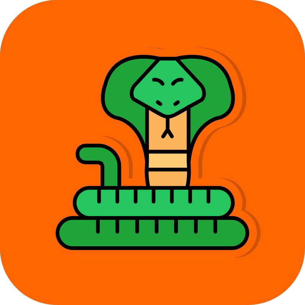 Kobra gefüllt Orange Hintergrund Symbol vektor