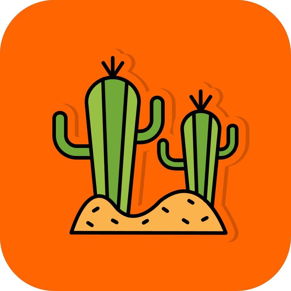 Kaktus gefüllt Orange Hintergrund Symbol vektor