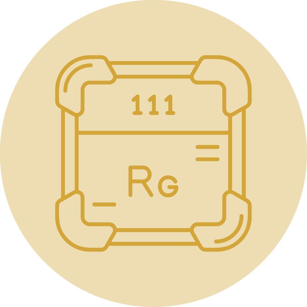 röntgenium linje gul cirkel ikon vektor