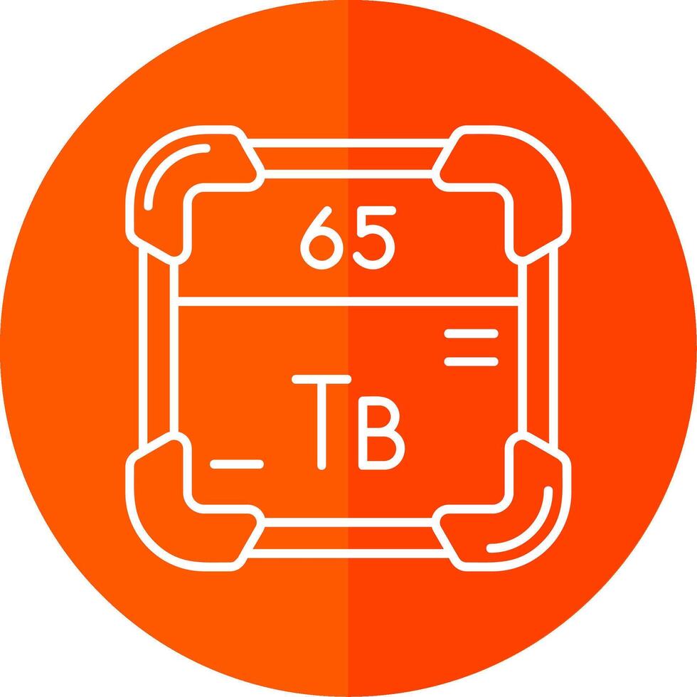 terbium linje röd cirkel ikon vektor