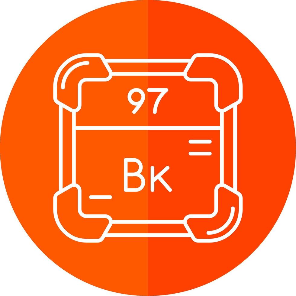 berkelium linje röd cirkel ikon vektor