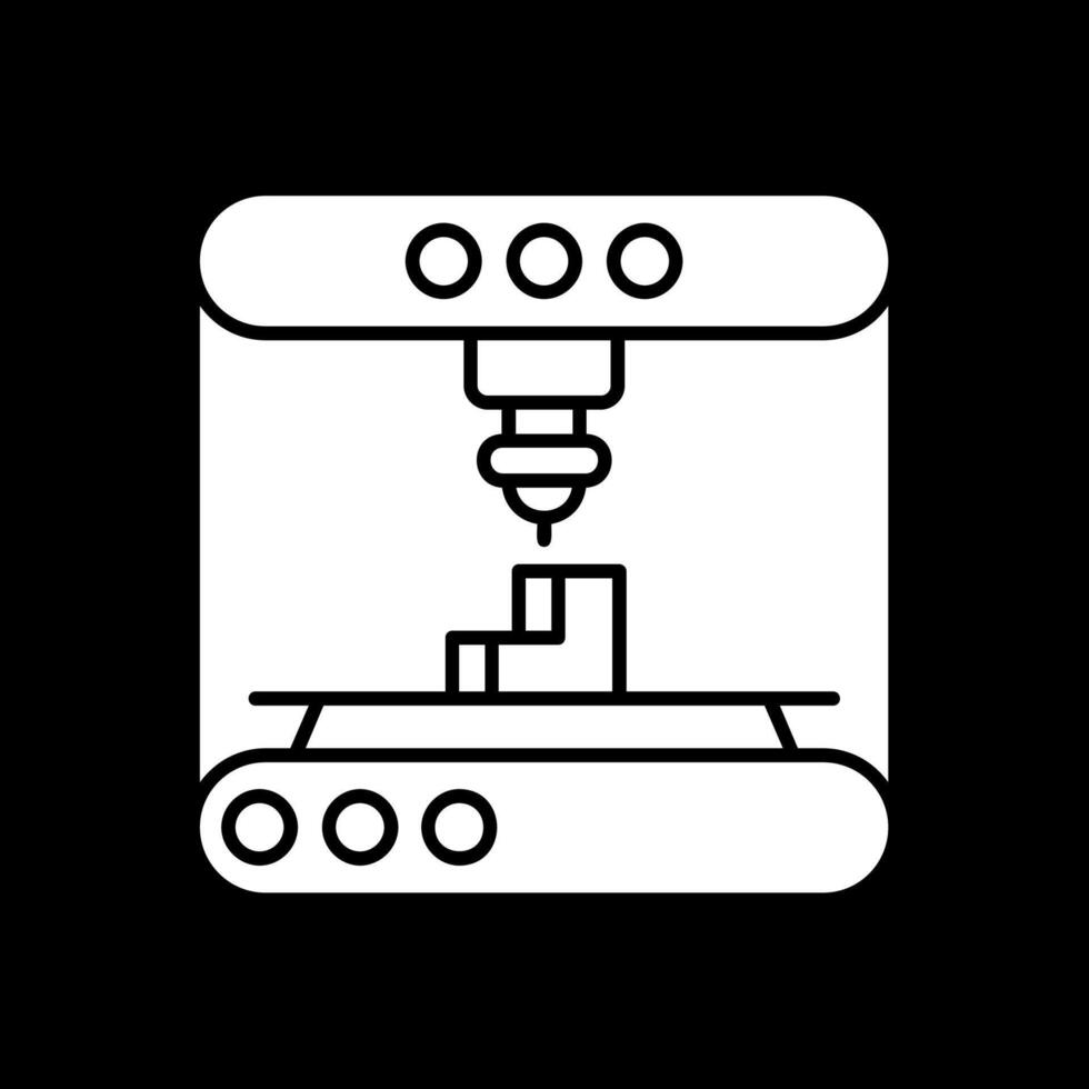 3d Modellieren Glyphe invertiert Symbol vektor