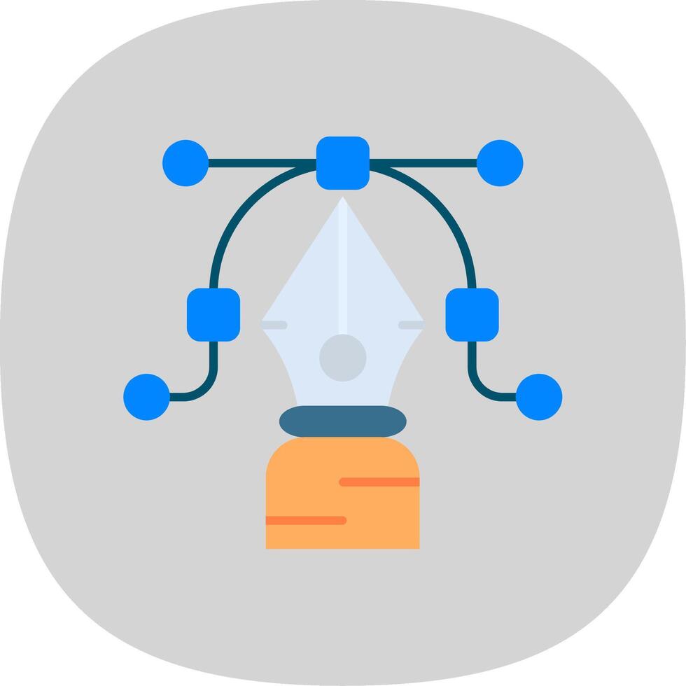 penna verktyg platt kurva ikon vektor