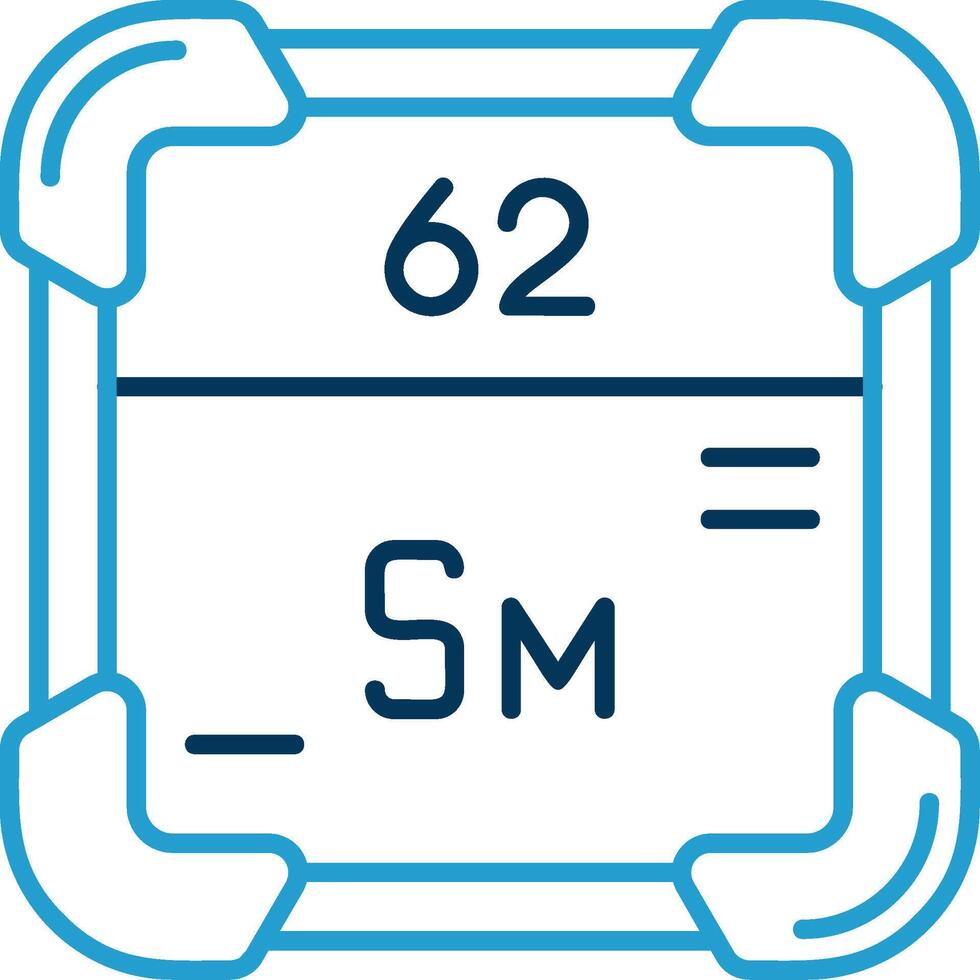 samarium linje blå två Färg ikon vektor
