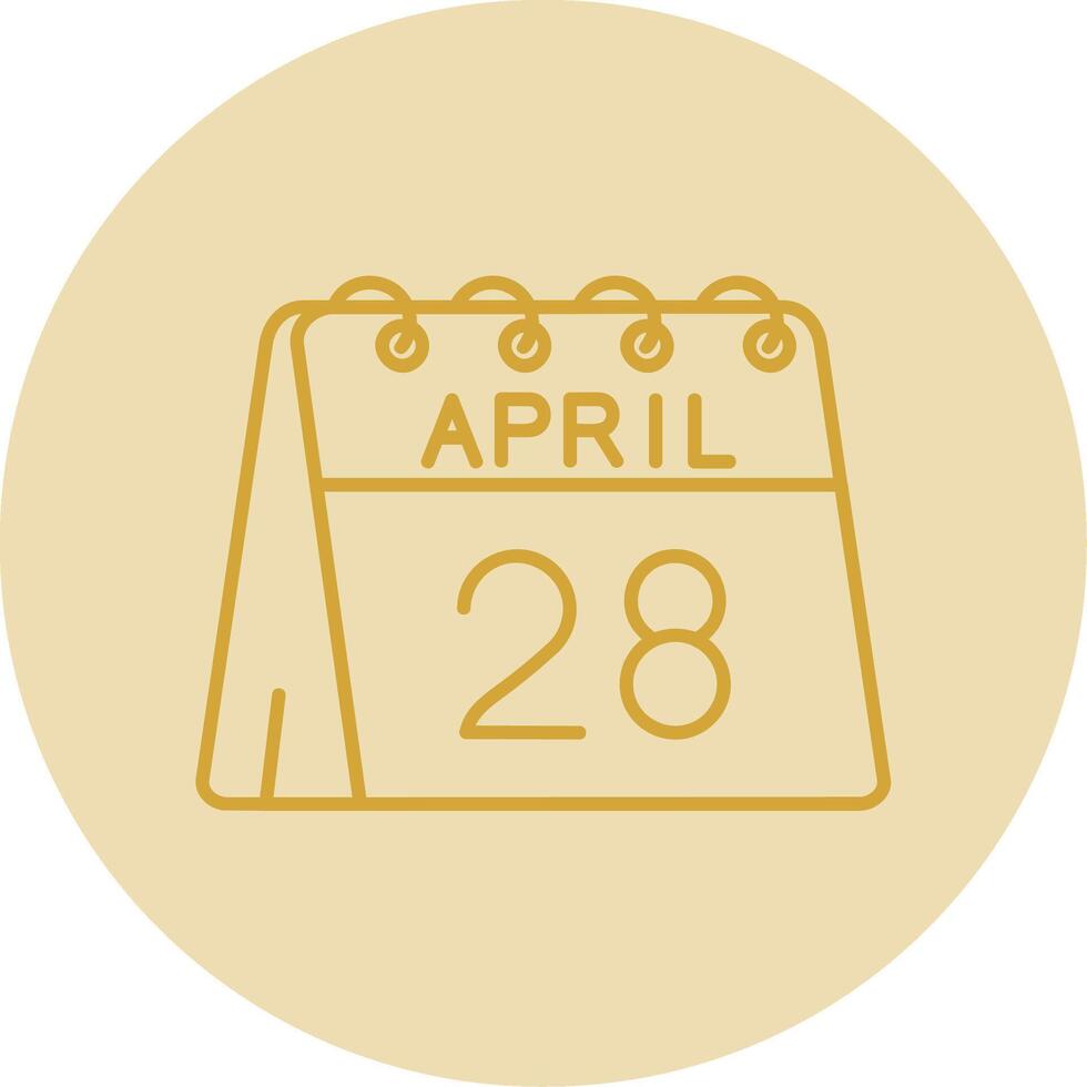 28 .. von April Linie Gelb Kreis Symbol vektor