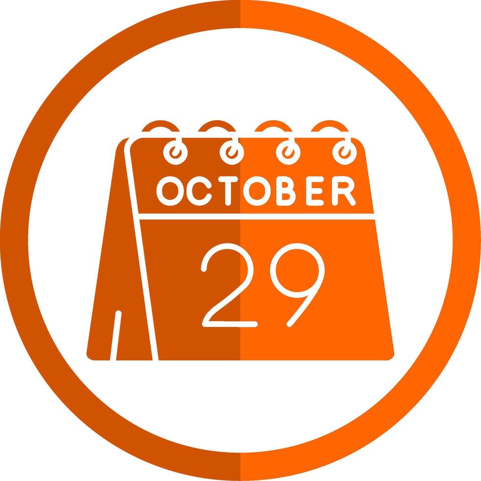 29 von Oktober Glyphe Orange Kreis Symbol vektor