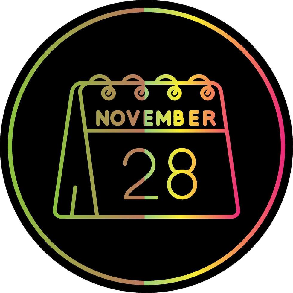 28 .. von November Linie Gradient fällig Farbe Symbol vektor