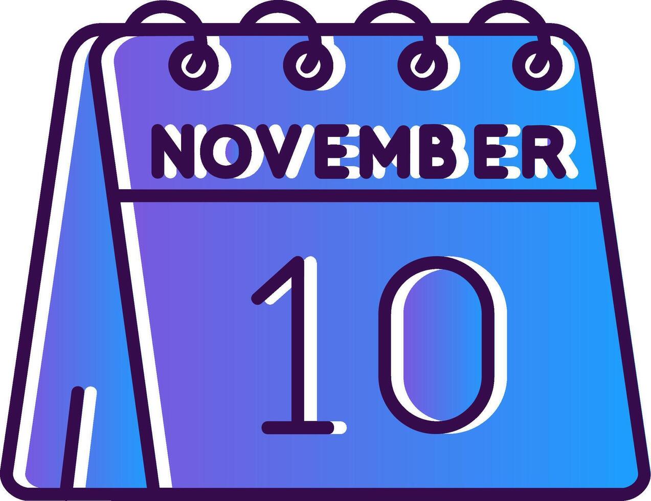 10 .. von November Gradient gefüllt Symbol vektor