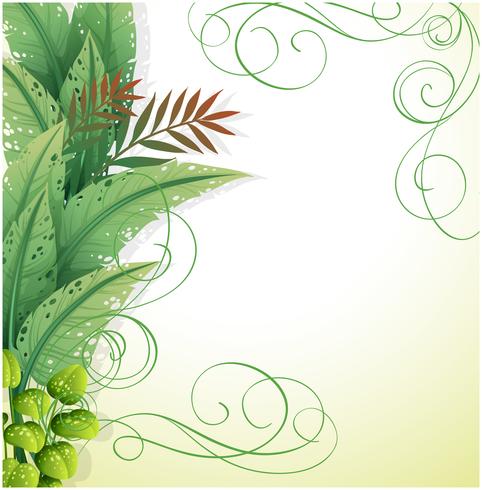 Ett vitt papper med gröna växter vektor