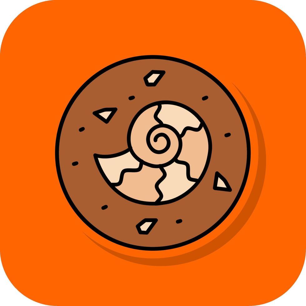 Fossil gefüllt Orange Hintergrund Symbol vektor