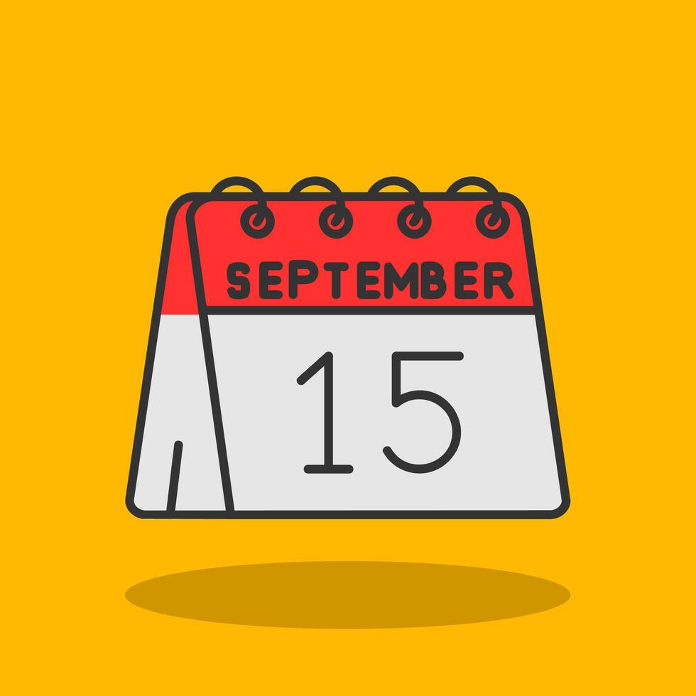 15:e av september fylld skugga ikon vektor
