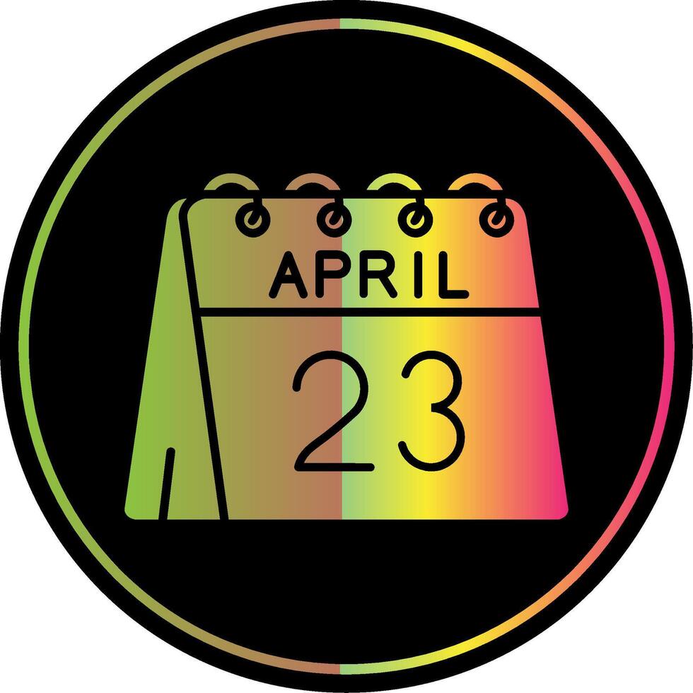 23: e av april glyf på grund av Färg ikon vektor