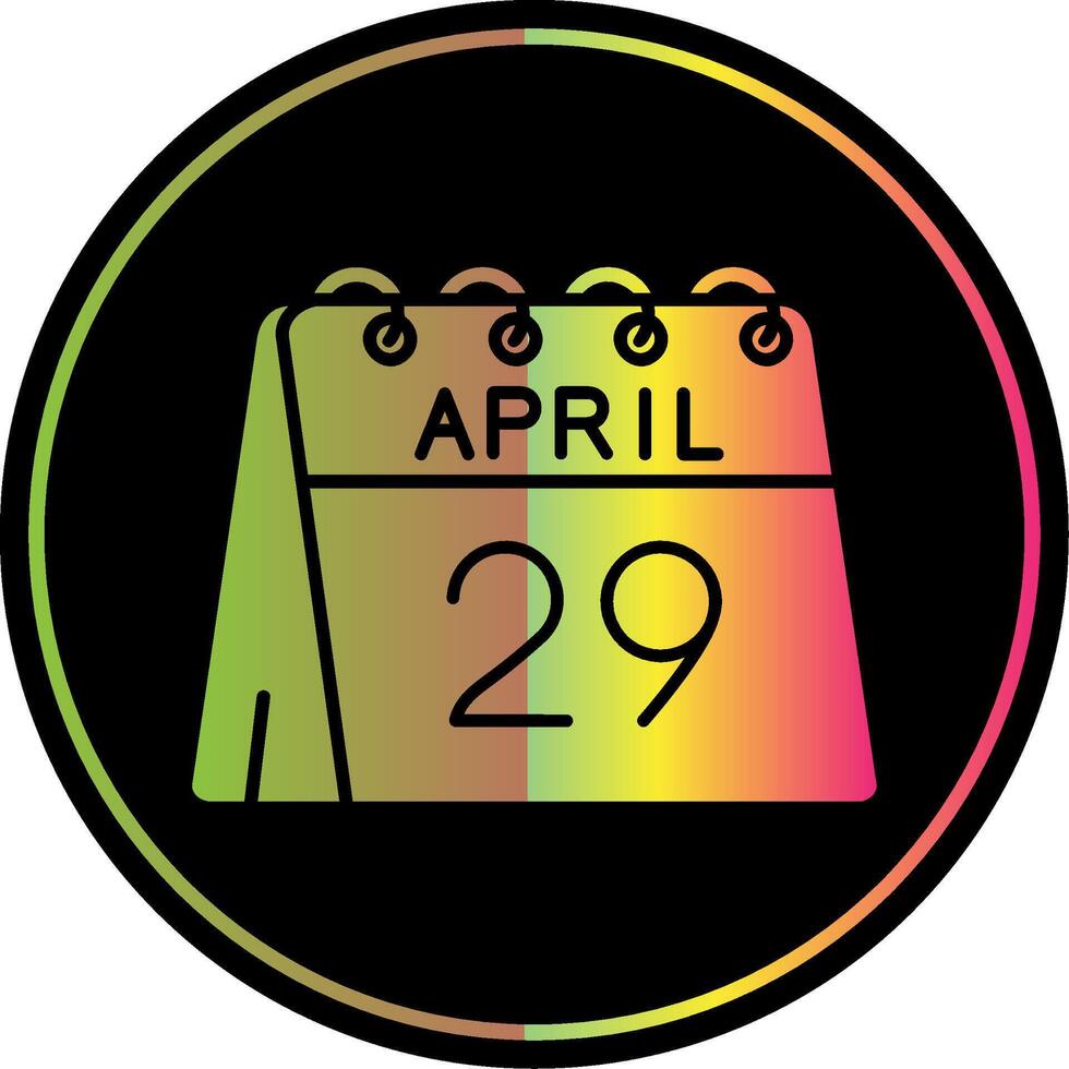 29 von April Glyphe fällig Farbe Symbol vektor
