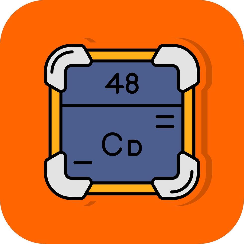 kadmium fylld orange bakgrund ikon vektor