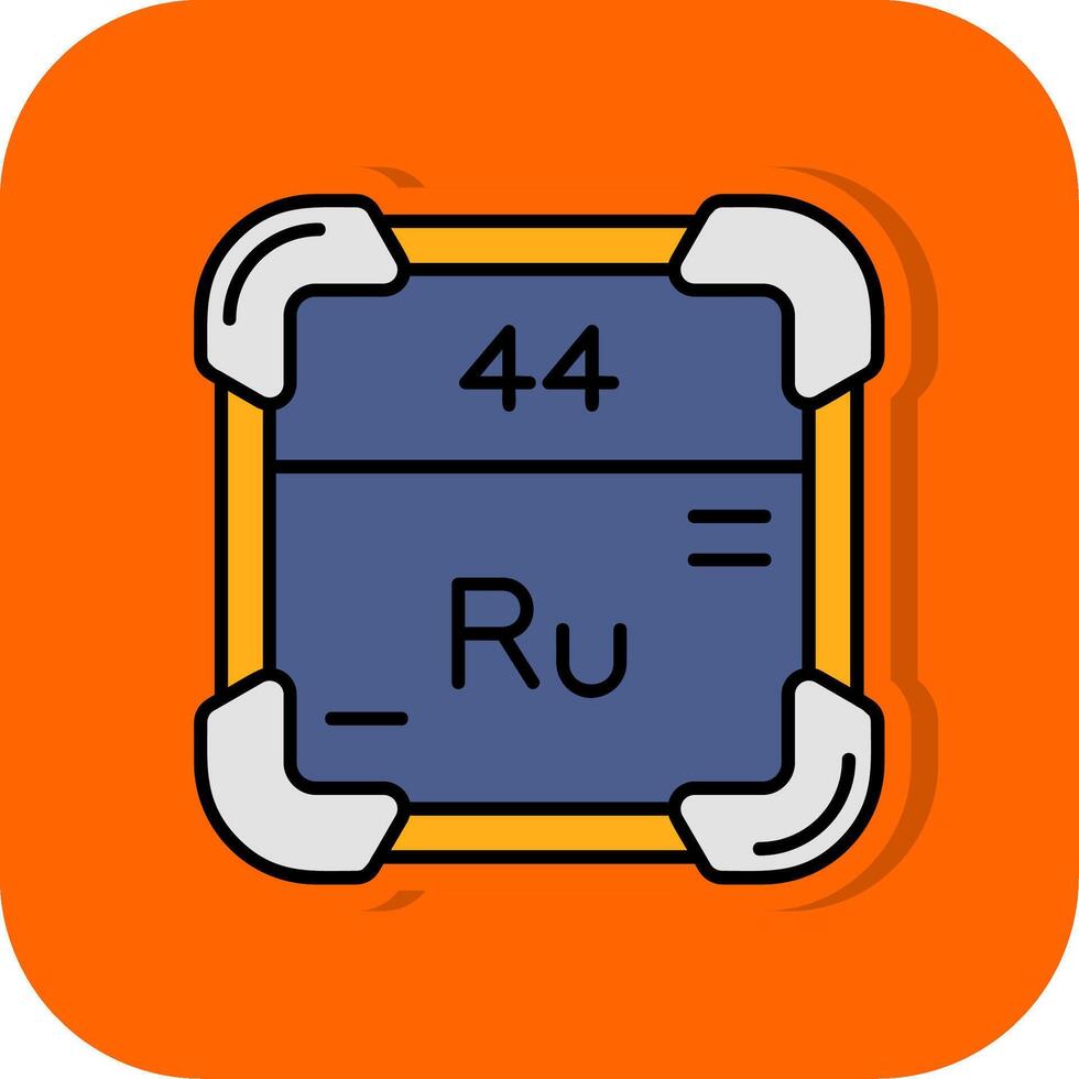 rutenium fylld orange bakgrund ikon vektor