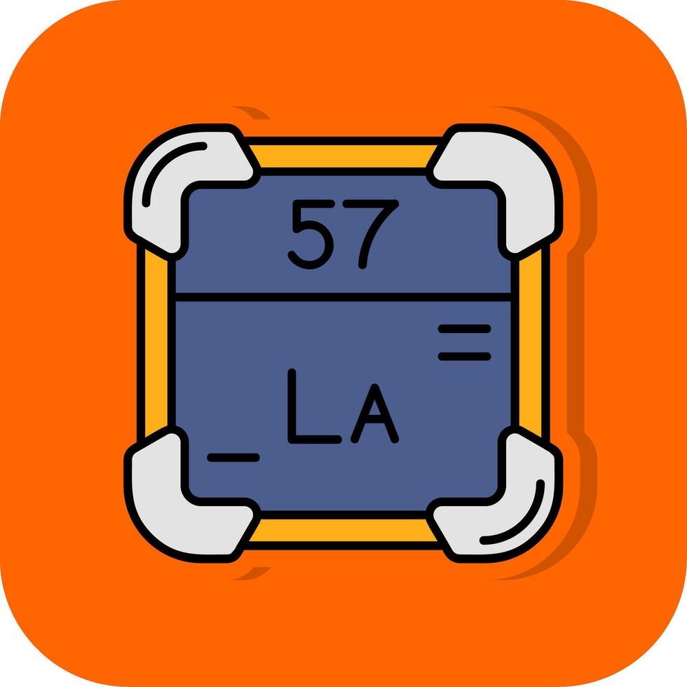 Lanthan gefüllt Orange Hintergrund Symbol vektor