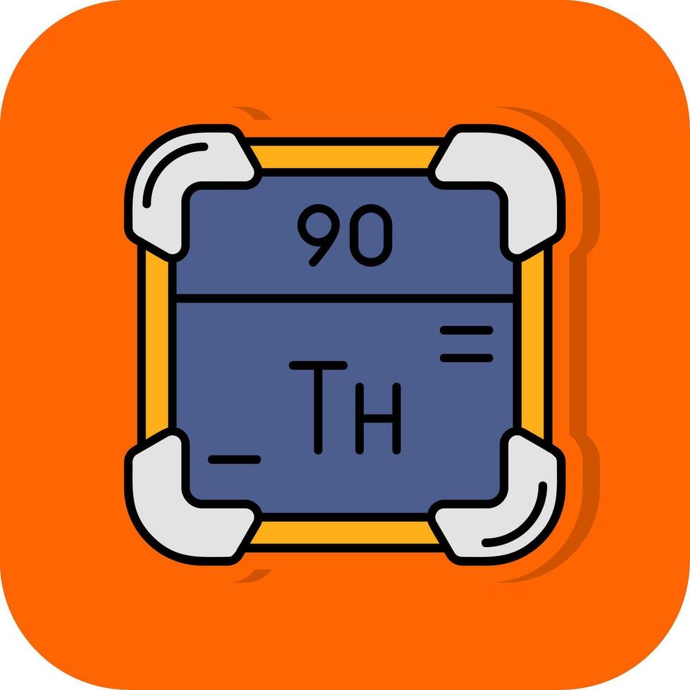 thorium fylld orange bakgrund ikon vektor