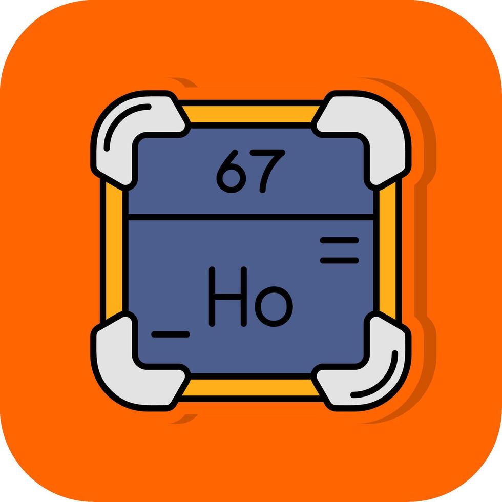 Holmium gefüllt Orange Hintergrund Symbol vektor