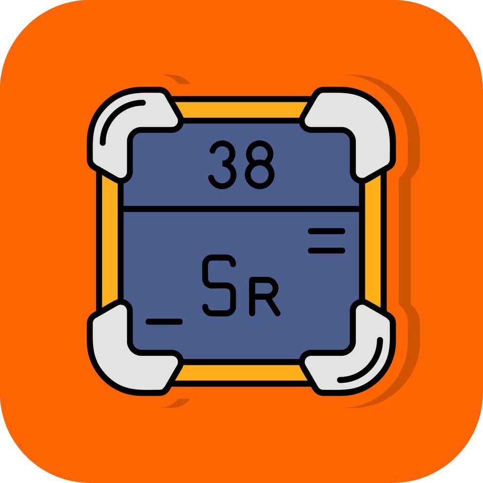 Strontium gefüllt Orange Hintergrund Symbol vektor