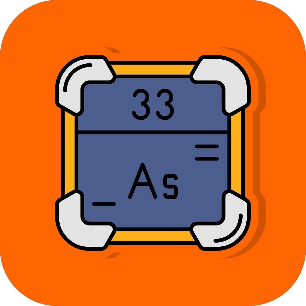 arsenik fylld orange bakgrund ikon vektor