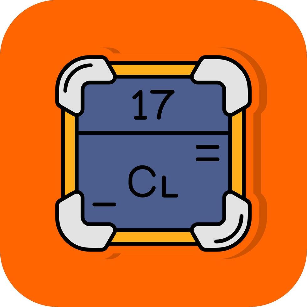 Chlor gefüllt Orange Hintergrund Symbol vektor