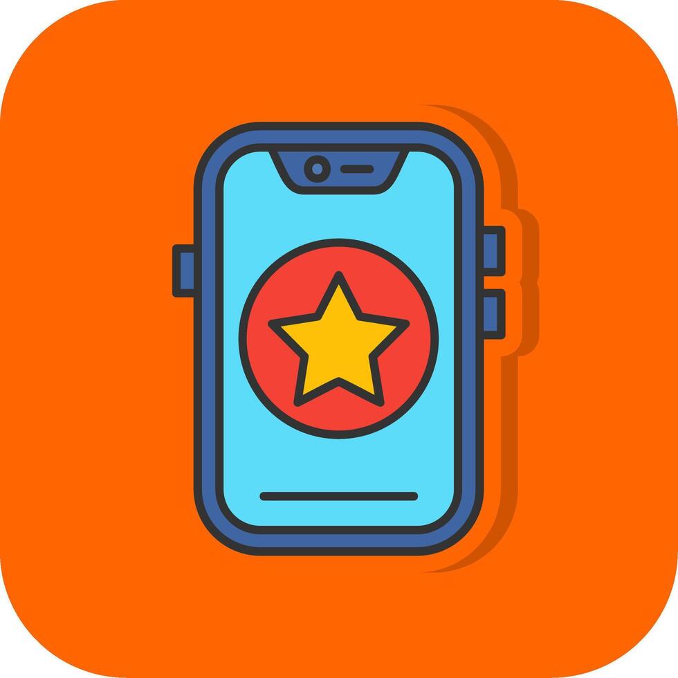 Star gefüllt Orange Hintergrund Symbol vektor