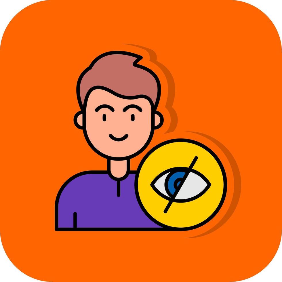 Inaktiverad fylld orange bakgrund ikon vektor