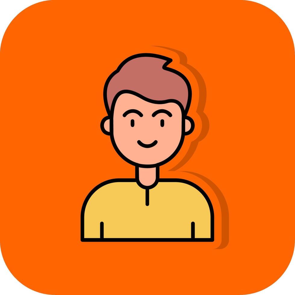 användare fylld orange bakgrund ikon vektor